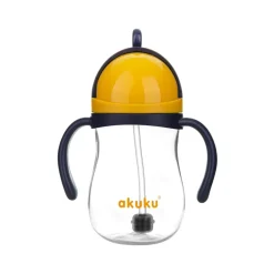 AKUKU Bidon ze słomką z odważnikiem Navy Blue/Yellow