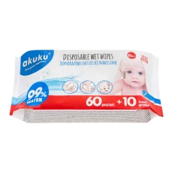AKUKU Chusteczki nawilżane wodą 70 szt.