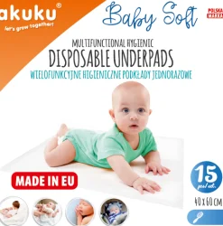 AKUKU Podkłady jednorazowe Baby Soft 40x60cm (15szt.)