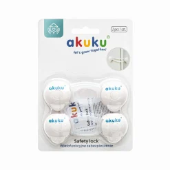 AKUKU Zabezpieczenia uniwersalne do szafek i szuflad BIAŁE 10 cm.