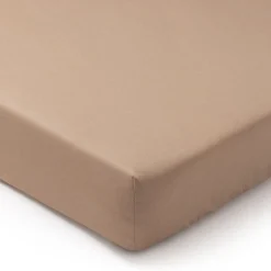 Bawełniane prześcieradło z gumką do łóżeczka 120x60cm - Caramel