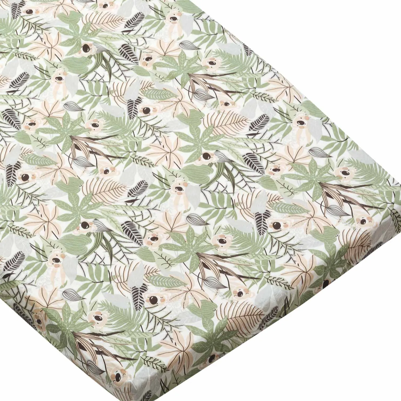 Bawełniane prześcieradło z gumką do łóżeczka 120x60cm - Koala Jungle