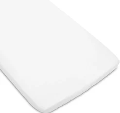 Bawełniane prześcieradło z gumką do łóżeczka 120x60cm - w kolorze białym