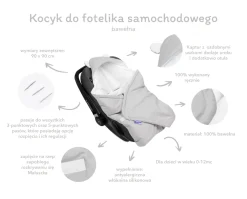 Bawełniany kocyk /otulacz z kapturem do fotelika niemowlęcego - Mr. Teddy