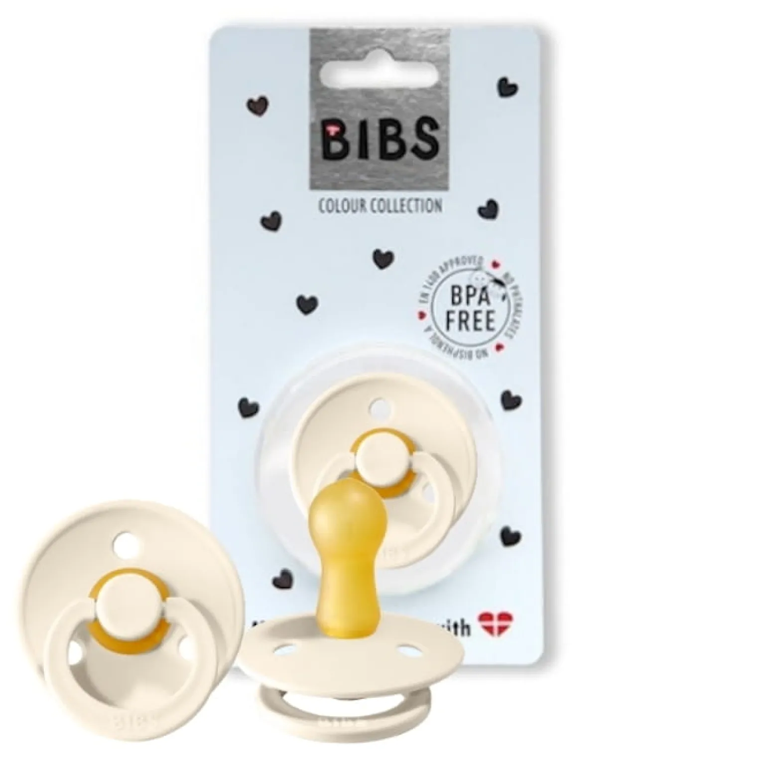 BIBS COLOUR IVORY 6m+ Smoczek Uspokajający kauczuk Hevea