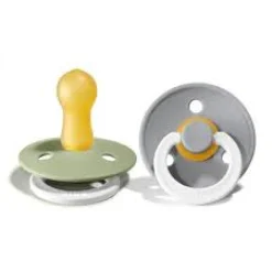 BIBS COLOUR 2-PACK SAGE GLOW & CLOUD GLOW 18m+ Smoczek Uspokajający kauczuk Hevea