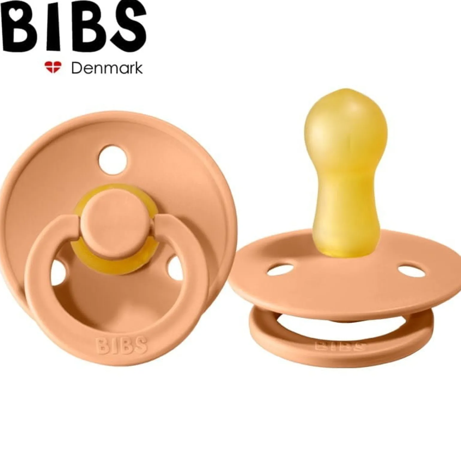 BIBS COLOUR PEACH 6m+ Smoczek Uspokajający kauczuk Hevea