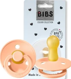BIBS COLOUR PEACH SUNSET 6m+ Smoczek Uspokajający kauczuk Hevea