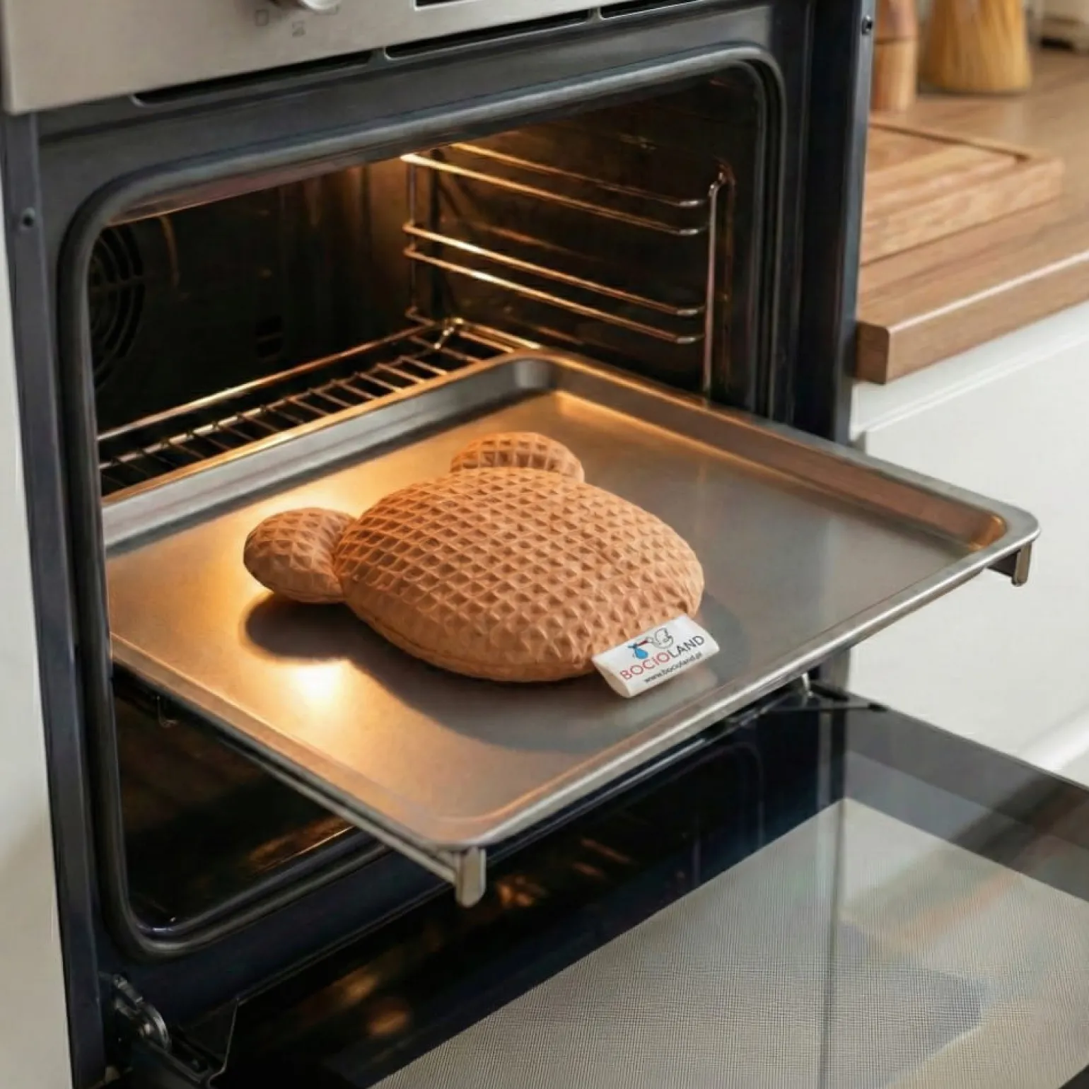 BOCIOLAND - TERMOFOR Z PESTEK WIŚNI Z LAWENDĄ MIŚ WAFEL 180g BRĄZOWY