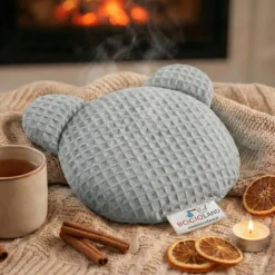 BOCIOLAND - TERMOFOR Z PESTEK WIŚNI Z LAWENDĄ MIŚ WAFEL 180g SZARY