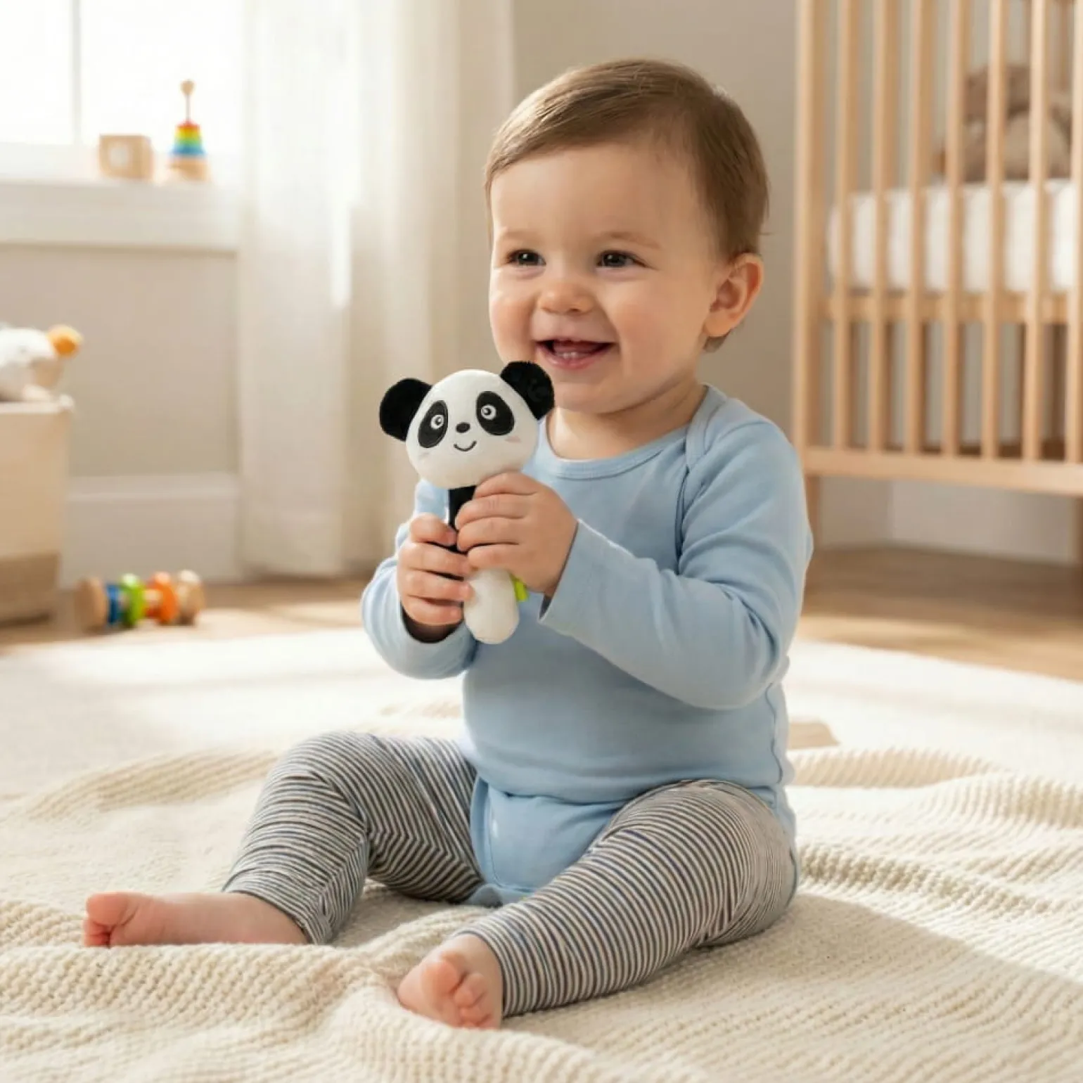 BOCIOLAND Zabawka piszczałka Panda