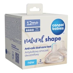 Canpol babies Antykolkowy smoczek dwustrefowy Natural Shape 12m+ 2szt.