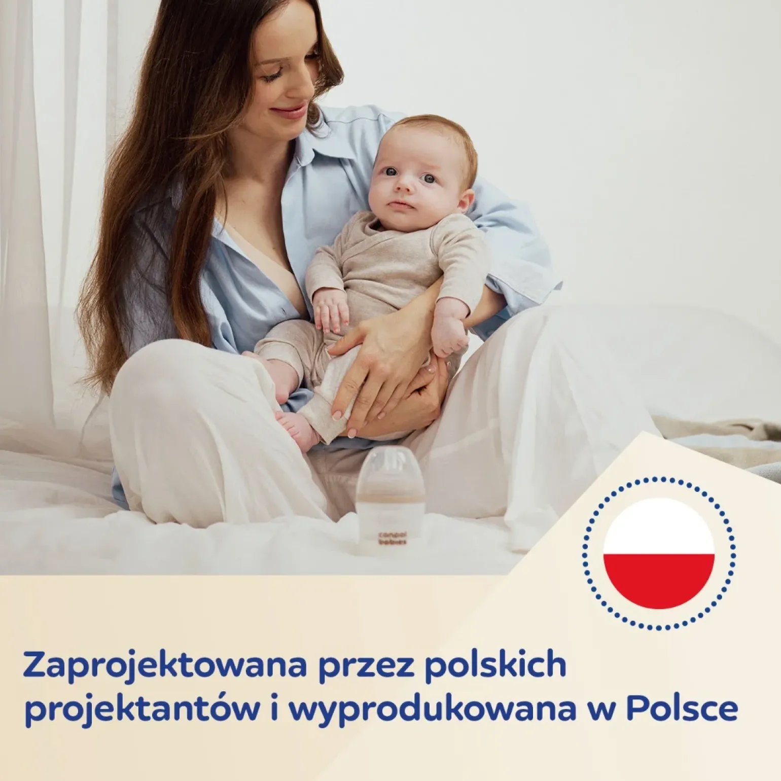 Canpol babies Butelka Natural Shape ze smoczkiem dwustrefowym 150 ml