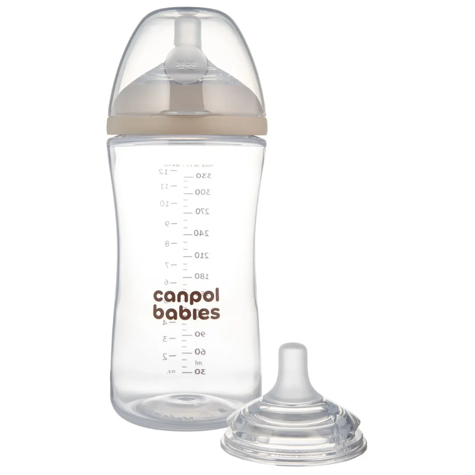 Canpol babies Butelka Natural Shape ze smoczkiem dwustrefowym 260 ml