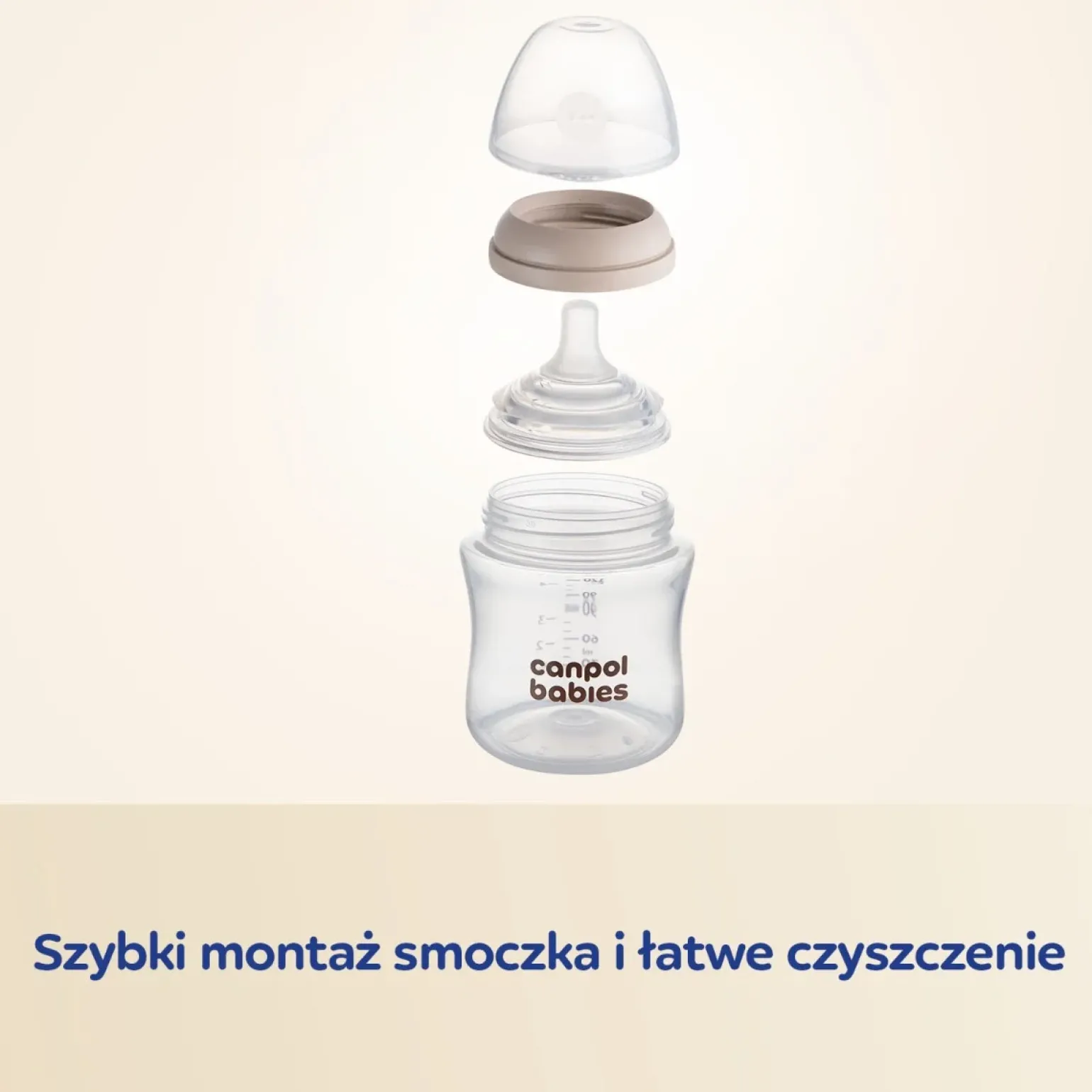 Canpol babies Butelka Natural Shape ze smoczkiem dwustrefowym 260 ml
