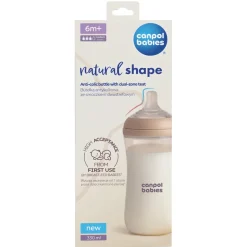 Canpol babies Butelka Natural Shape ze smoczkiem dwustrefowym 330ml