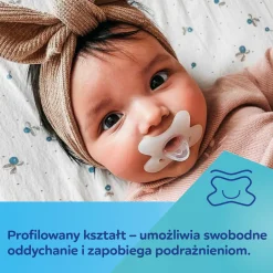 Canpol babies by Difrax Smoczek 100% silikonowy 0-6m symetryczny 1 szt. White