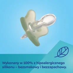 Canpol babies by Difrax Smoczek 100% silikonowy 6-12m symetryczny 1 szt. Green