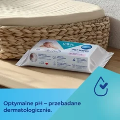 Canpol babies Chusteczki nawilżane dla niemowląt i dzieci, 99% wody, 60 szt.