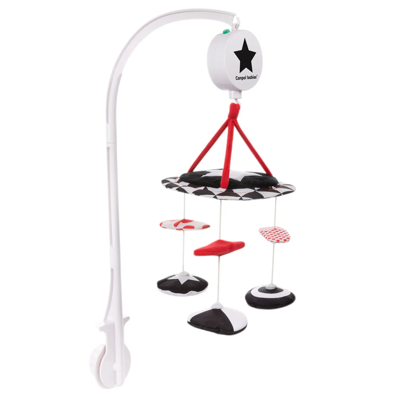 Canpol babies Kontrastowa karuzela pluszowa z pozytywką SENSORY TOYS