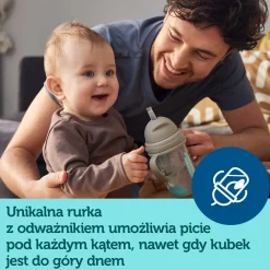 Canpol babies Kubek niekapek z rurką i odważnikiem 270ml EXOTIC ANIMALS
