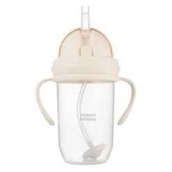 Canpol babies Kubek niekapek z rurką i odważnikiem 270ml Kremowy