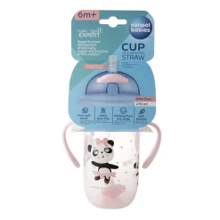 Canpol babies Kubek niekapek z rurką i odważnikiem 270ml Pudrowy Róż