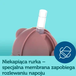 Canpol babies Kubek niekapek z rurką i odważnikiem 270ml Pudrowy Róż
