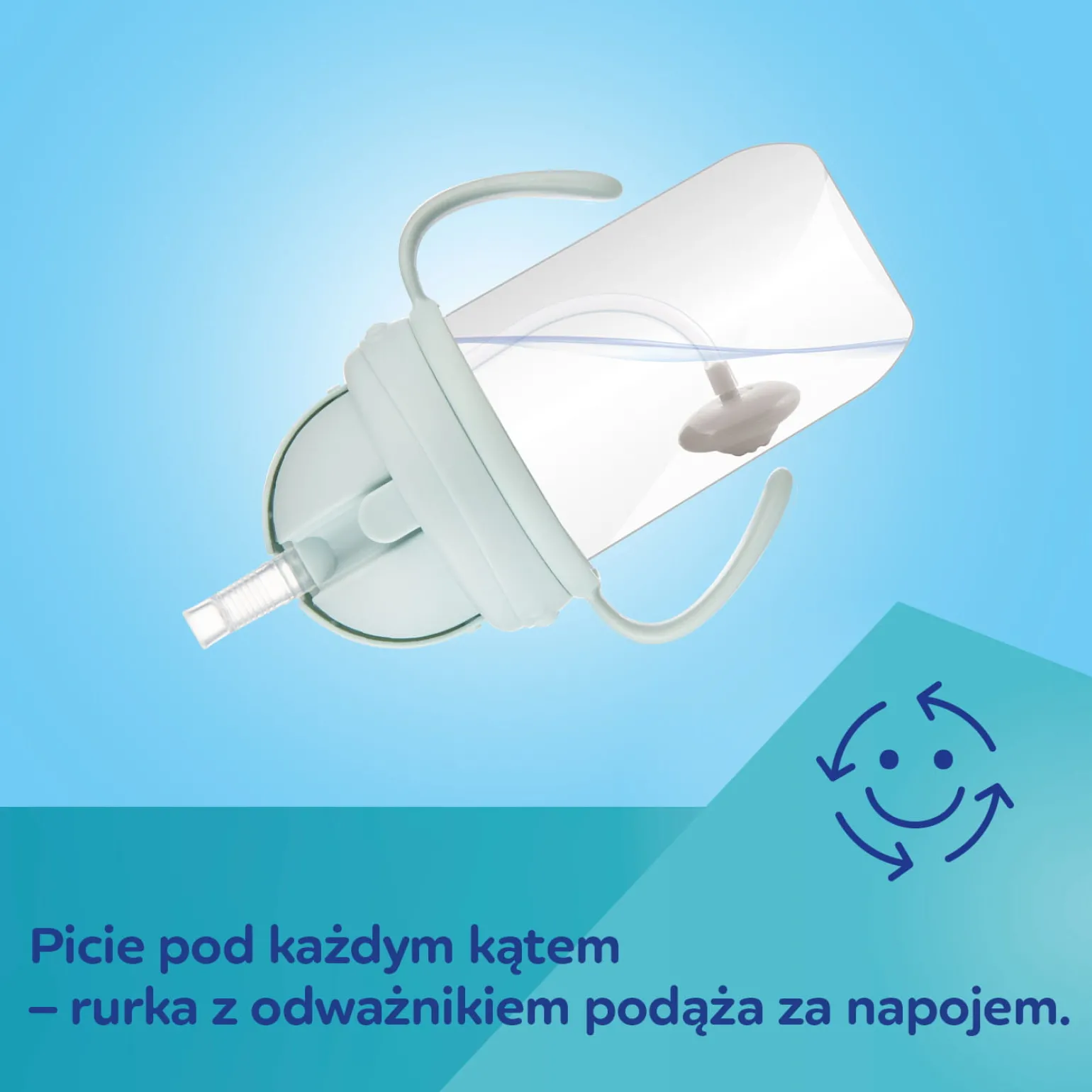 Canpol babies Kubek niekapek z rurką i odważnikiem 270ml Zielony