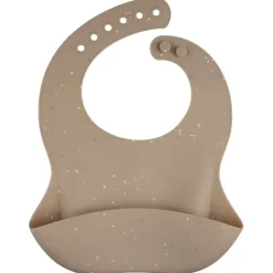 Canpol babies Śliniak silikonowy z kieszonką DOTS Beige