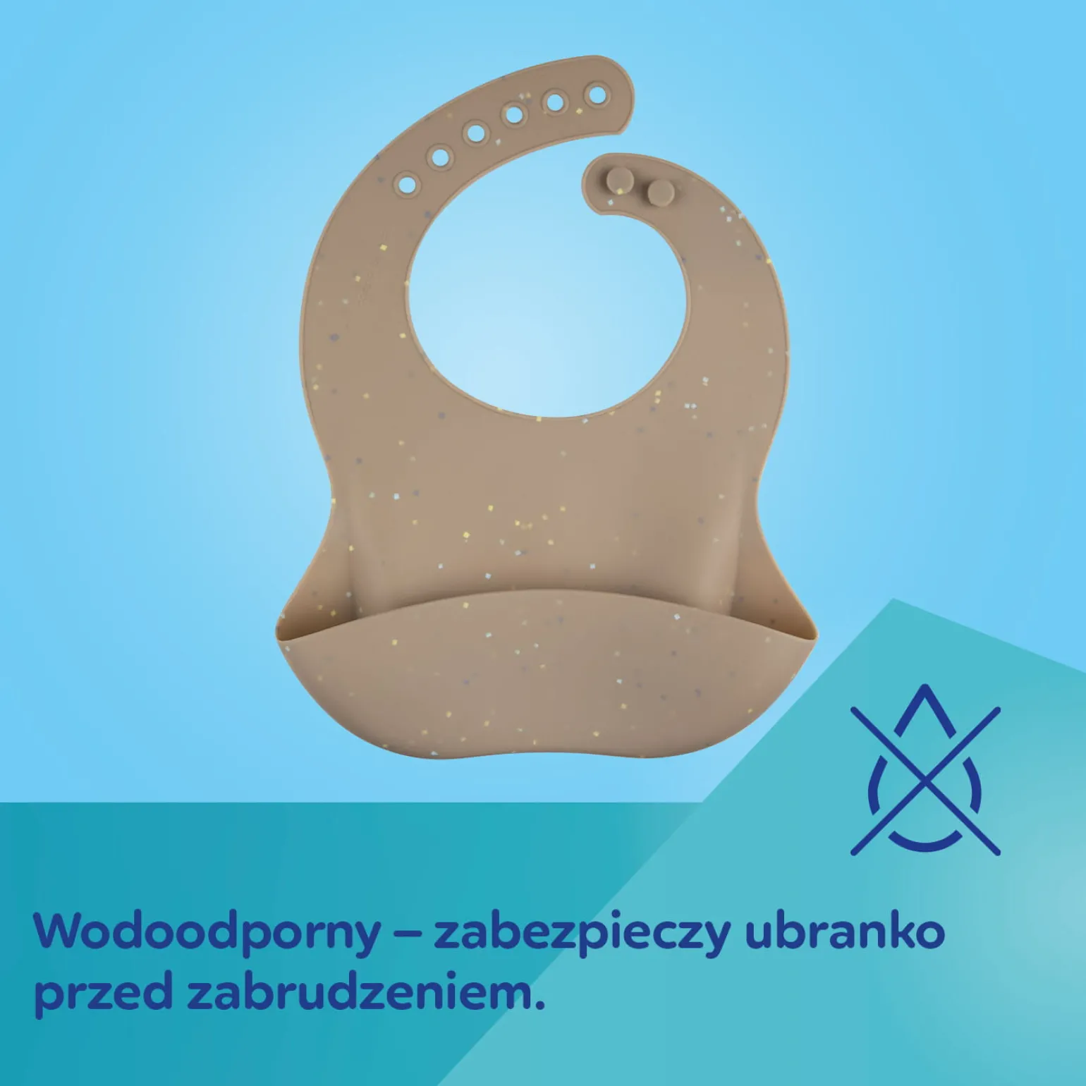 Canpol babies Śliniak silikonowy z kieszonką DOTS Grey