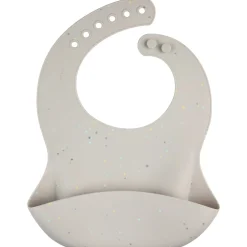 Canpol babies Śliniak silikonowy z kieszonką DOTS Grey