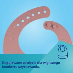 Canpol babies Śliniak silikonowy z kieszonką DOTS Pink