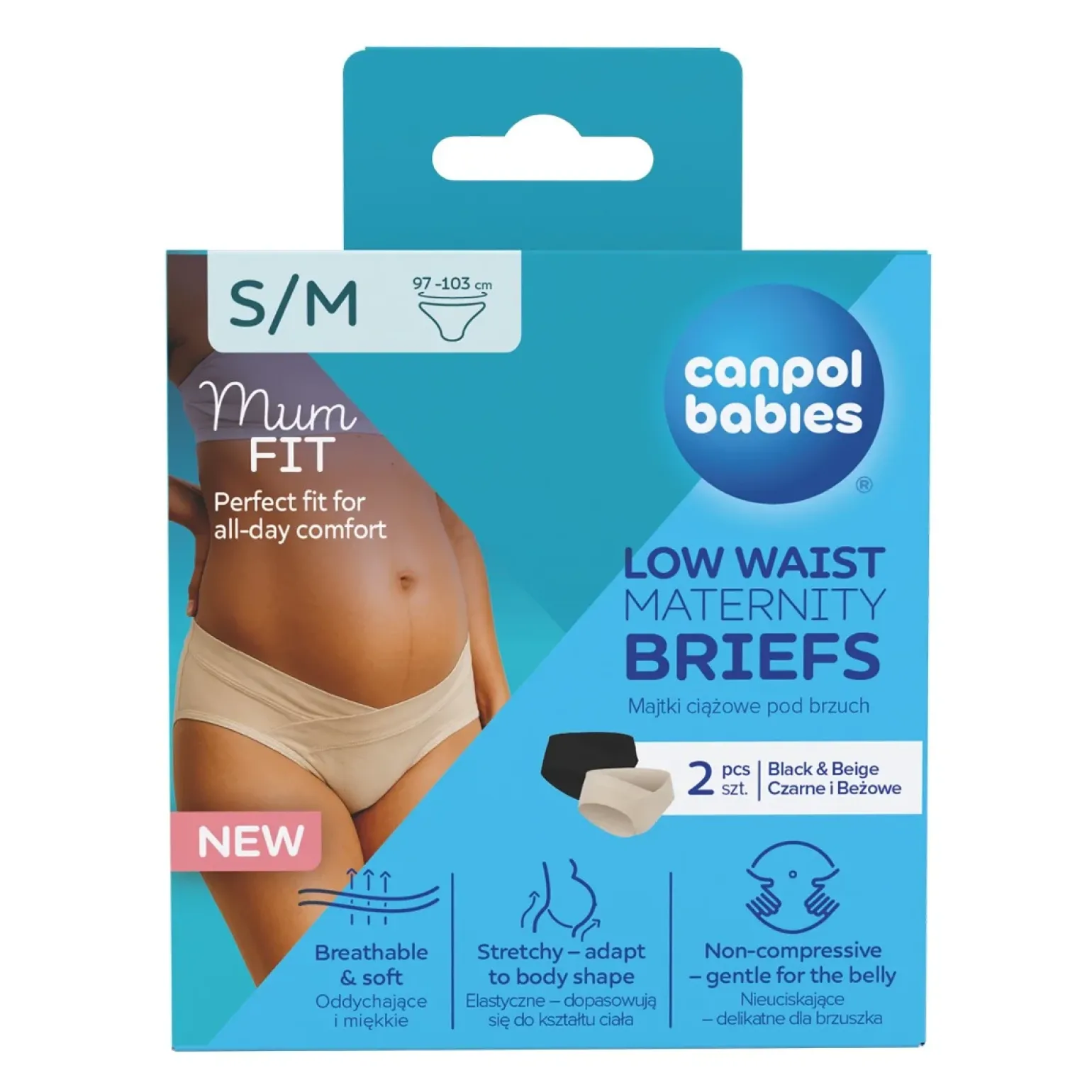 Canpol babies Majtki ciążowe pod brzuch MumFIT rozmiar S/M 2 szt.