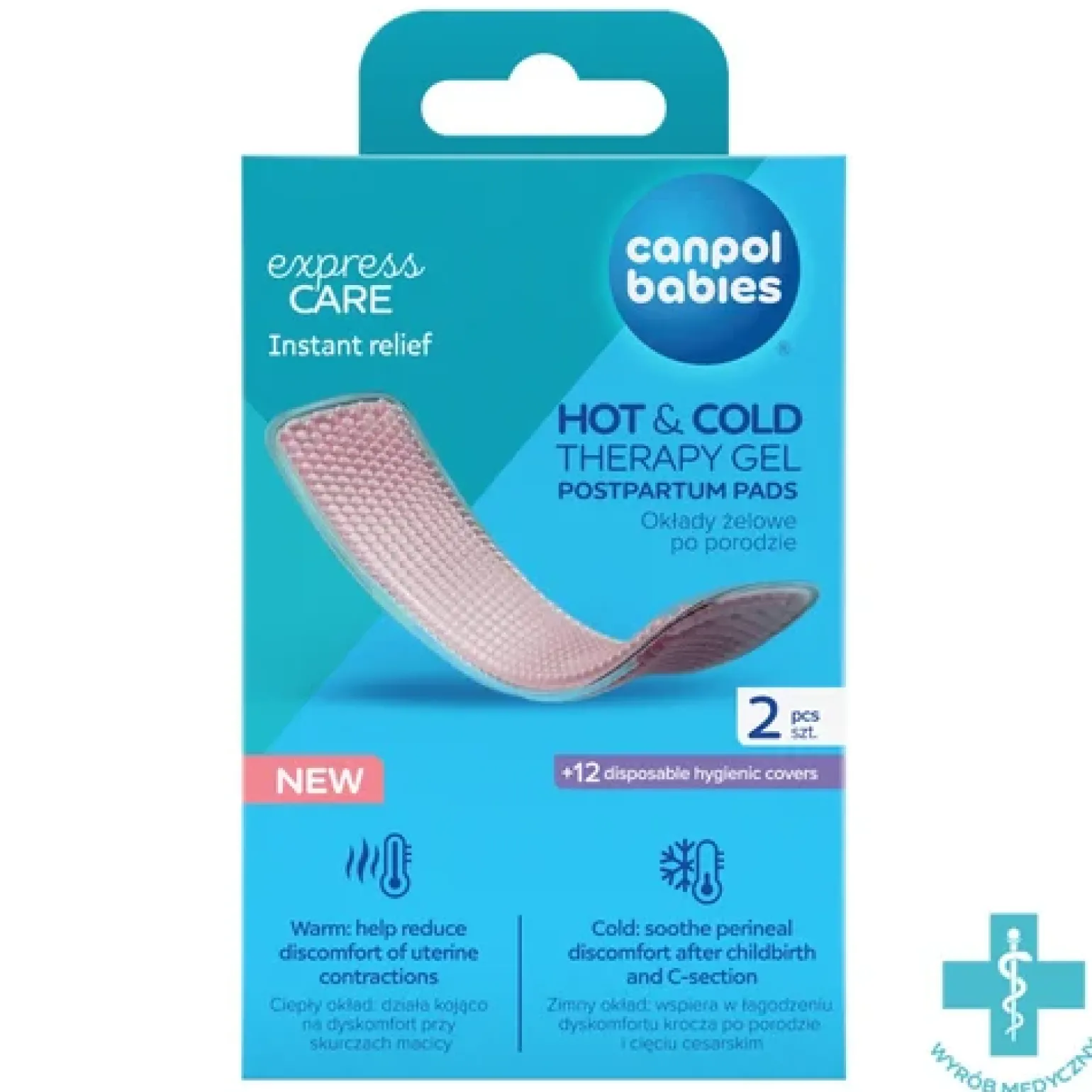 Canpol babies Okłady żelowe po porodzie do terapii ciepłem lub zimnem 2 szt. (PRODUKT MEDYCZNY)