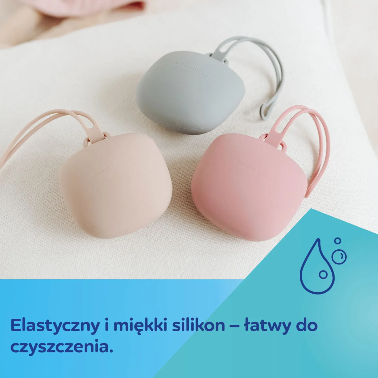 Canpol babies Silikonowe Etui na smoczki Pink