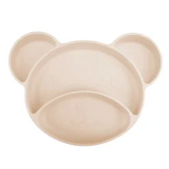Canpol babies Silikonowy, Trójdzielny Talerzyk z Przyssawką MIŚ Creme