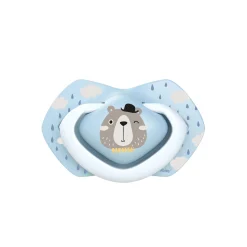 Canpol babies Smoczek silikonowy 0-6m symetryczny BONJOUR PARIS BLUE 2szt.