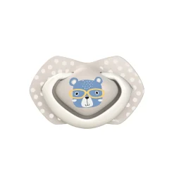 Canpol babies Smoczek silikonowy 0-6m symetryczny BONJOUR PARIS BLUE 2szt.