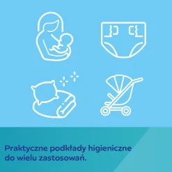 Canpol babies Wielofunkcyjne jednorazowe podkłady higieniczne 90x60 z przylepcem (10szt.)