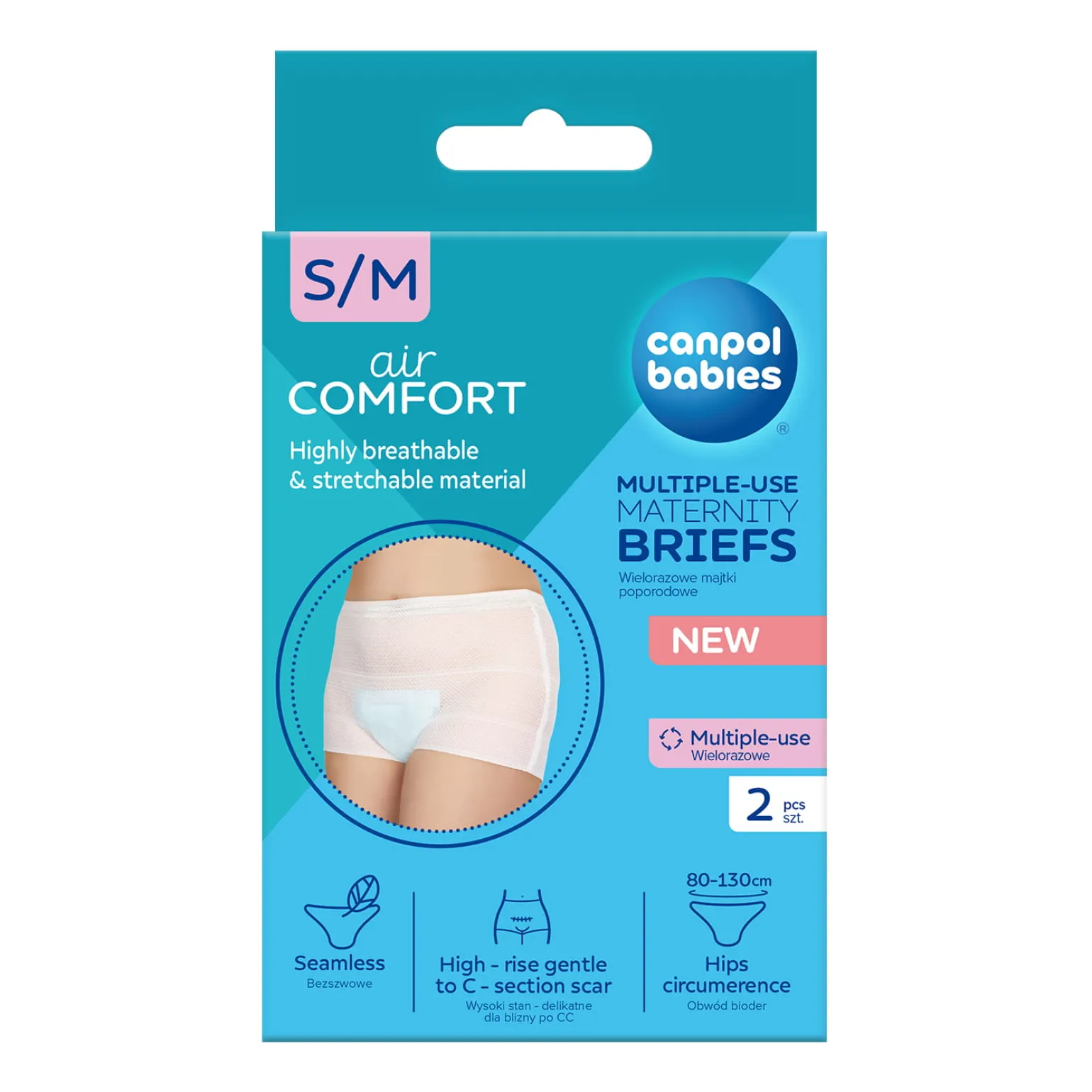 CANPOL babies Wielorazowe majtki poporodowe (siateczkowe) 2 szt. S/M