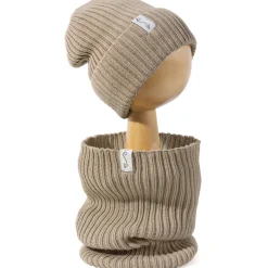 Czapeczka z dzianiny bawełnianej - TAUPE