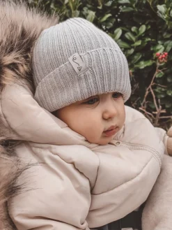 Czapeczka z dzianiny bawełnianej - LIGHT GREY