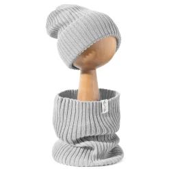 Czapeczka z dzianiny bawełnianej - LIGHT GREY