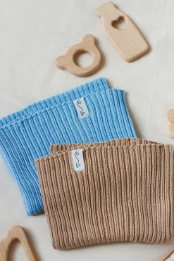 Czapeczka z dzianiny bawełnianej - LIGHT BLUE