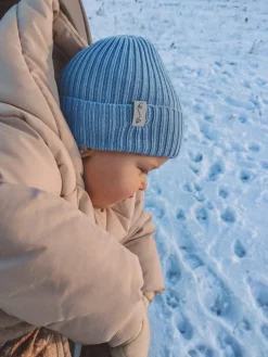 Czapeczka z dzianiny bawełnianej - LIGHT BLUE