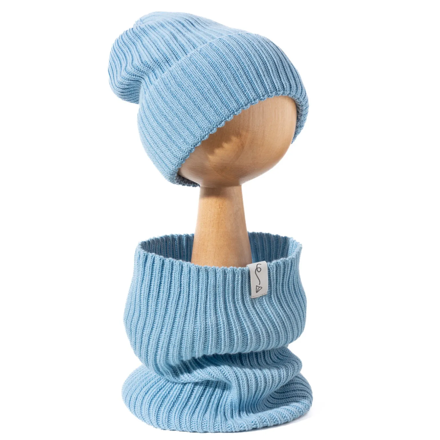 Czapeczka z dzianiny bawełnianej - LIGHT BLUE