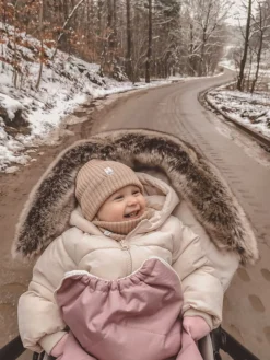Czapeczka z dzianiny bawełnianej - LIGHT BEIGE