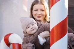 Czapeczka z wełny Merino - BEIGE MELANGE