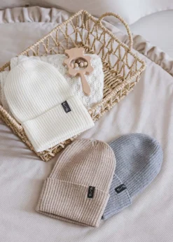Czapeczka z wełny Merino - GREY MELANGE